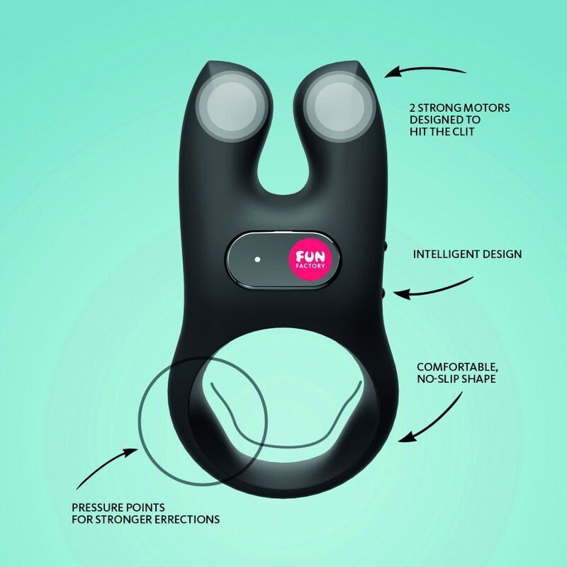 Fun Factory NOS Anillo Vibrador Negro para Parejas