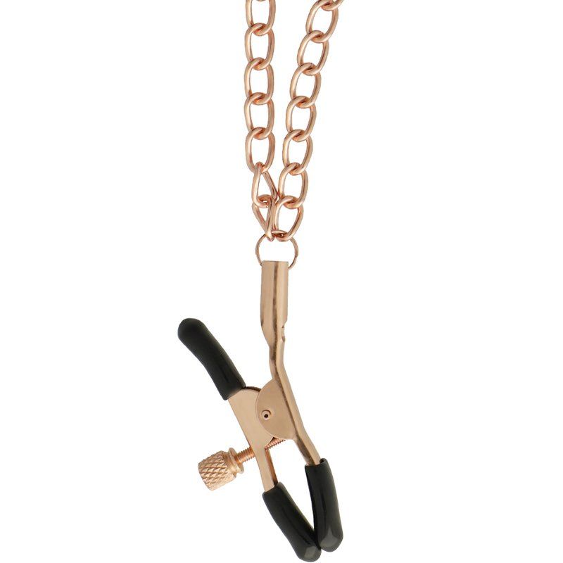 Begme Black Edition Collar Con Cadenas Y Pinzas Pezones Con Forro De Neopreno
