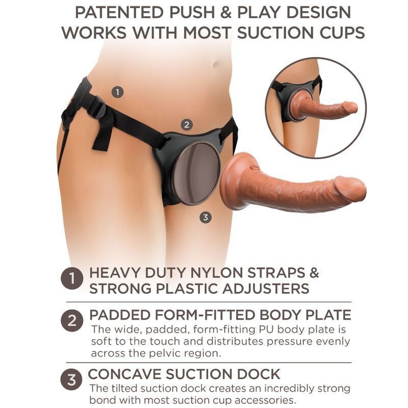 King Cock Elite Arnés con Dildo 17.8 cm | Comodidad sin anillos