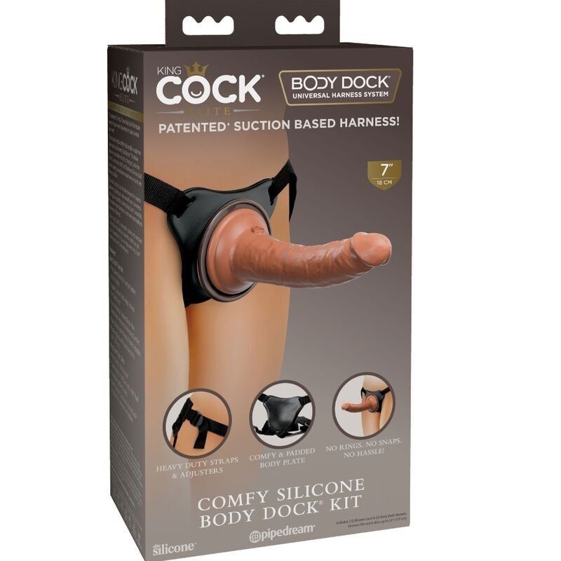 King Cock Elite Arnés con Dildo 17.8 cm | Comodidad sin anillos