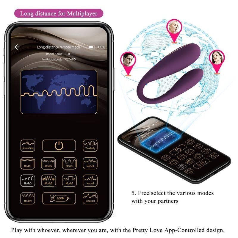 Pretty Love August | vibrador doble placer con app