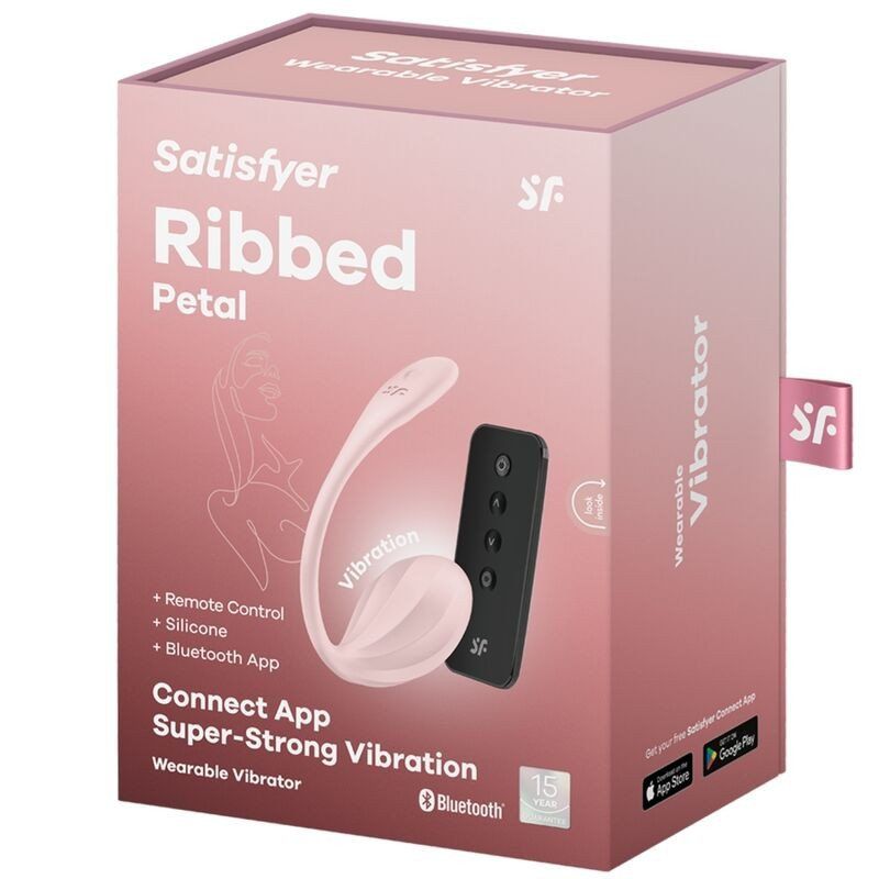 Satisfyer Ribbed Petal estimulador punto G con app rosa