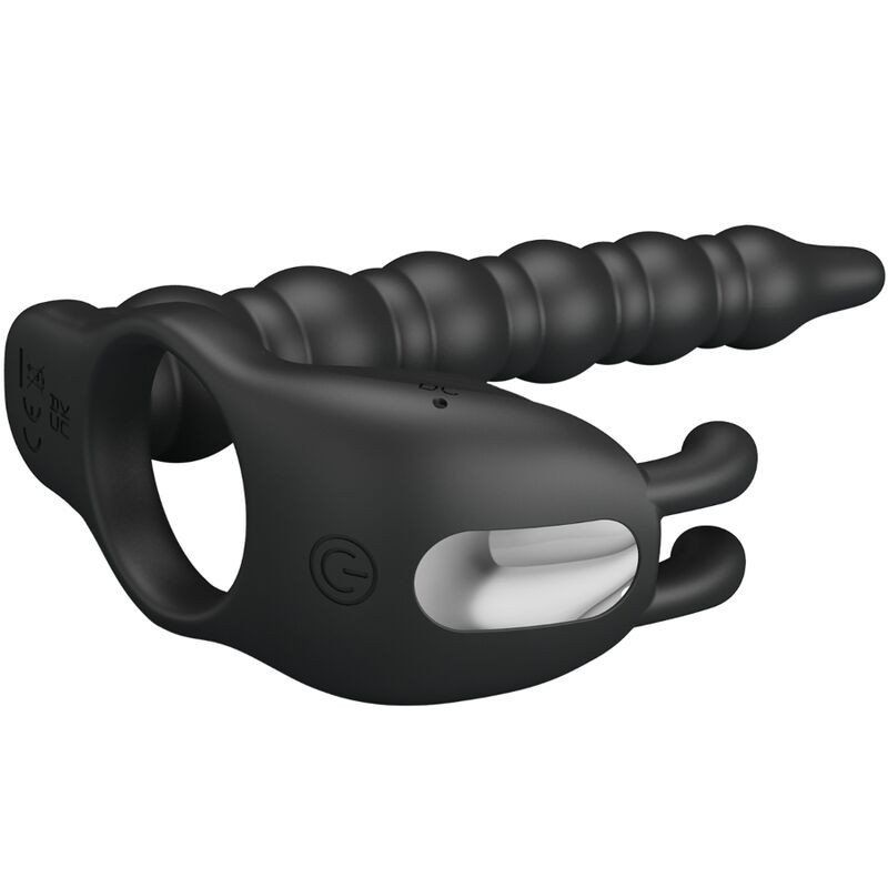 Pretty Love Blackney Anillo Pene Con Plug Vibrador Negro