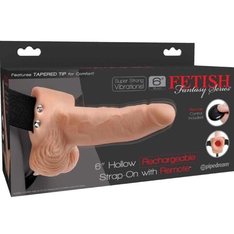 Pipedreams 6 Hollow Strap-On control remoto