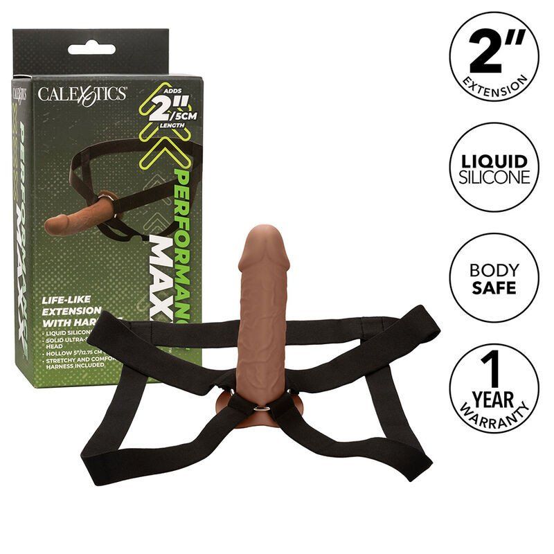 Extensión realista con arnés 17,2 cm hueca | Calexotics