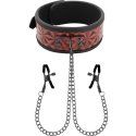 Begme Red Edition Collar Con Cadenas Y Pinzas Pezones Con Forro De Neopreno
