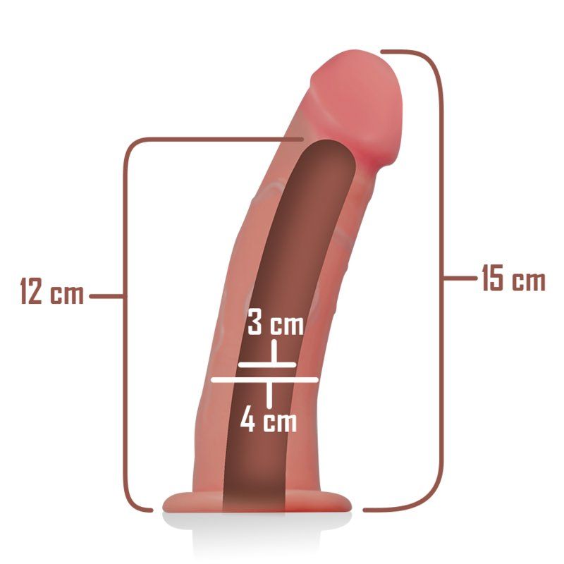 Intense Arnés Hueco 15 cm | Dildo realista con cavidad 12 cm