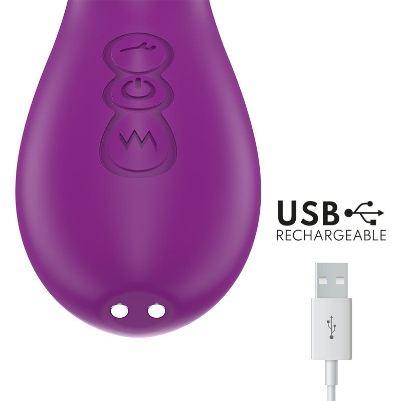 Intense Ateneo Vibrador Multifunción Recargable 7 Vibraciones Con Lengua Oscilante Y Succionador Morado