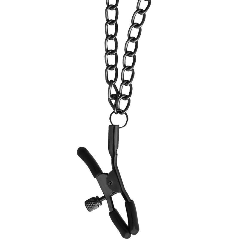 Begme Red Edition Collar Con Cadenas Y Pinzas Pezones Con Forro De Neopreno