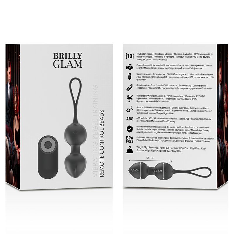 Brilly Glam Vibrating Kegel Beads Control Remoto