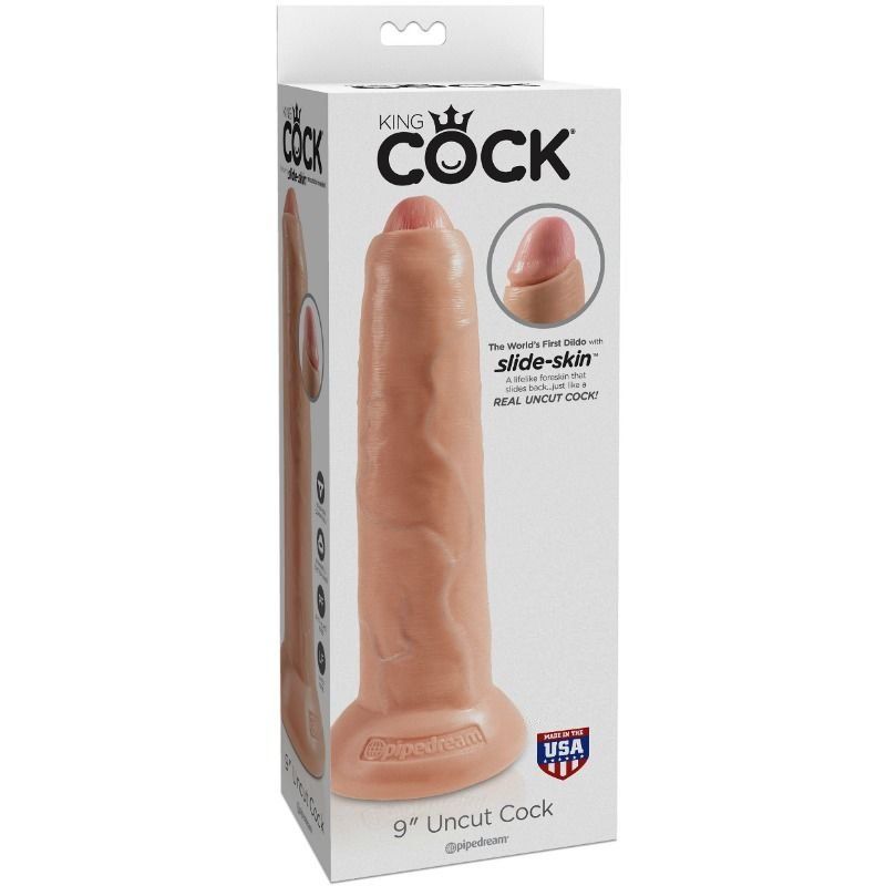 King Cock 9" Uncut | Dildo realista 23 cm con prepucio móvil