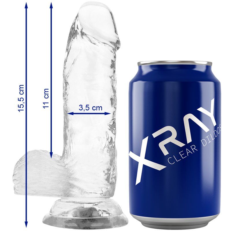 X Ray Clear Dildo Realista Transparente 15.5 Cm O 3.5 Cm