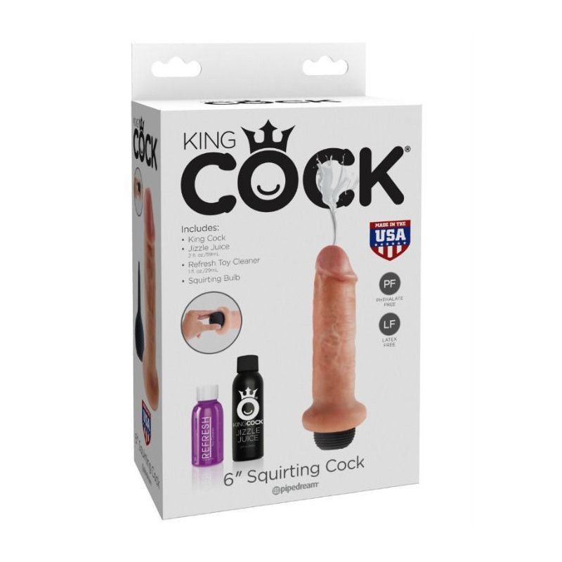 King Cock 6" Squirting | Dildo realista eyaculador 15 cm