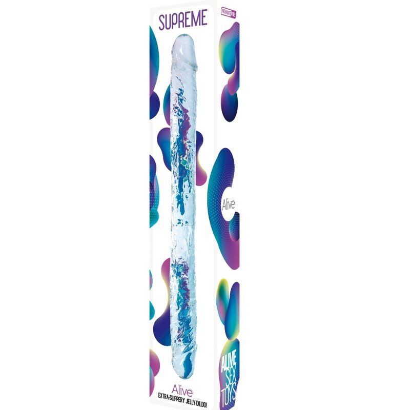 Alive Supreme Dildo Doble Transparente | Realista 38,5 cm