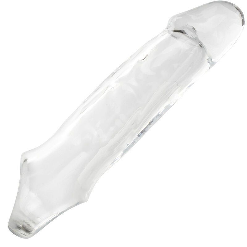 Extensión pene clara 18 cm hueca con correa | Calexotics