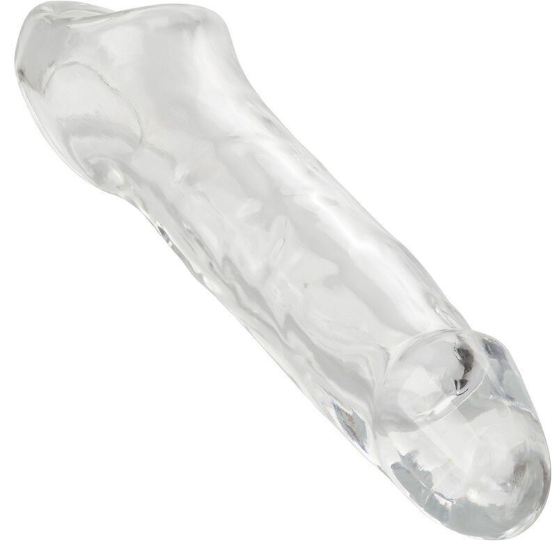 Extensión pene clara 18 cm hueca con correa | Calexotics