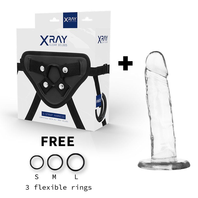 X Ray Arnés + Dildo Transparente 18 Cm O 4 Cm