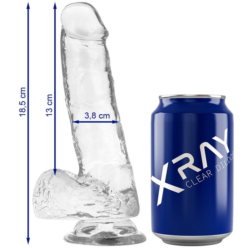 X Ray Arnés + Dildo Realista Transparente 18.5 Cm O 3.8 Cm