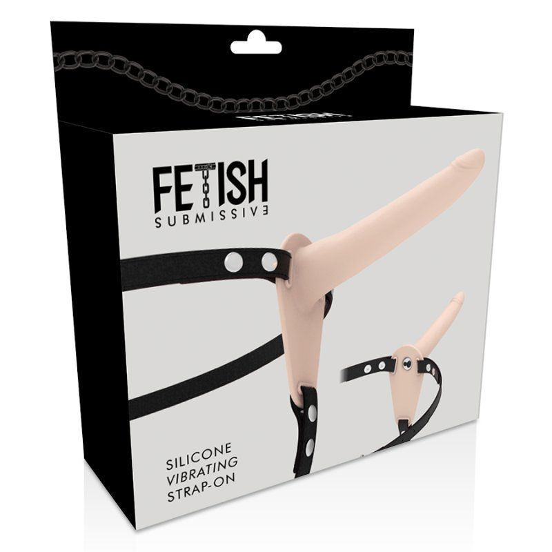 Fetish Submissive Harness Vibrador Silicona Flesh 15 Cm