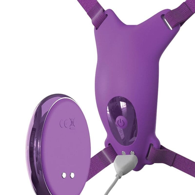 Fantasy For Her Arnés Mariposa Vibrador, Recargable & Control Remoto Violeta