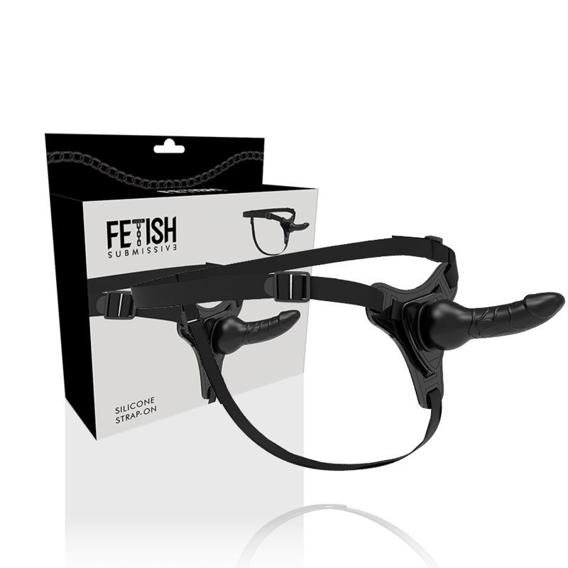Fetish Submissive Harness Silicona Negro Realistic 16 Cm