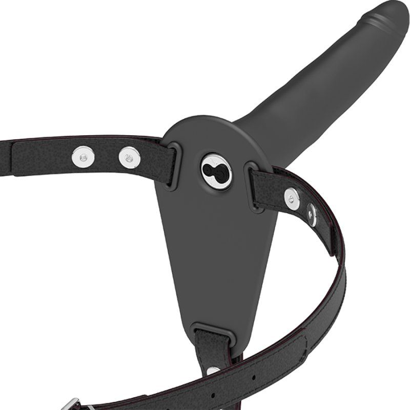 Fetish Submissive Harness Vibrador Silicona Negro 15 Cm
