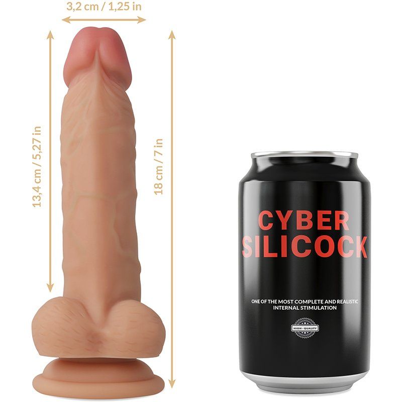 Cyber Silicock Arnés Jude | Dildo 13.4 cm piel clara