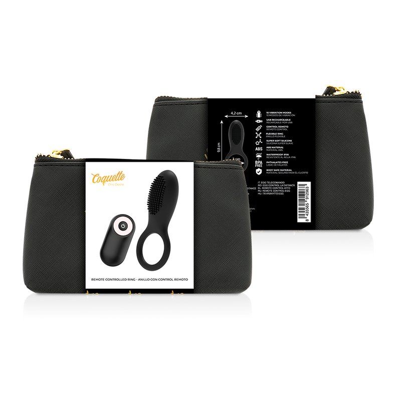 Coquette Toys Anillo Vibrador Control Remoto Recargable Negro / Gold