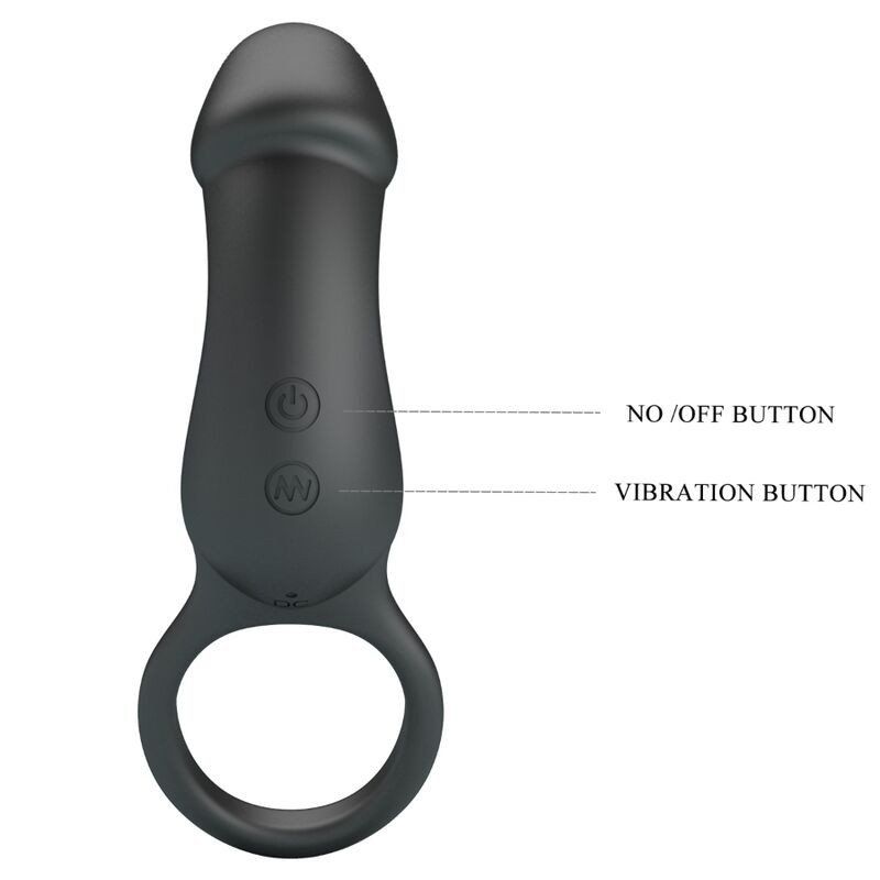 Pretty Love Trae Anillo Vibrador Con Estimulador Negro