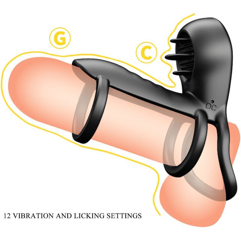 Pretty Love Jammy Funda De Pene 12 Vibraciones Con Lengua Recargable Silicona