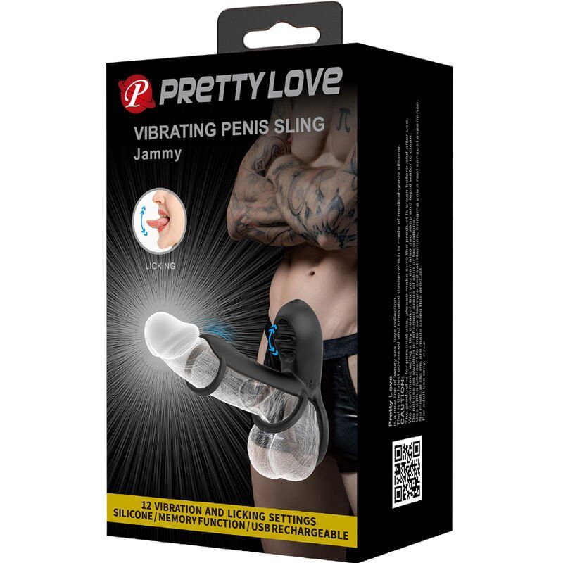 Pretty Love Jammy Funda De Pene 12 Vibraciones Con Lengua Recargable Silicona
