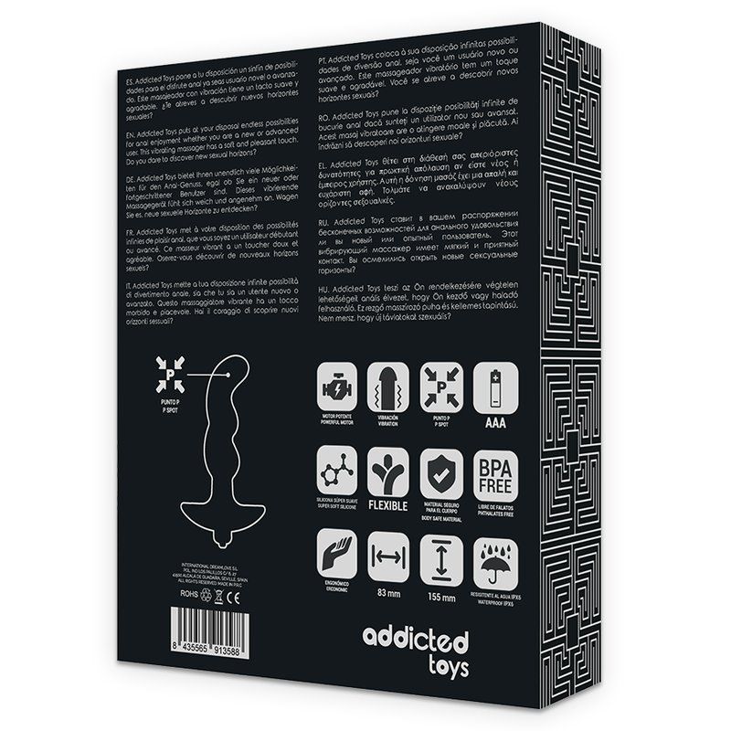 Addicted Toys Masajeador Anal Con Vibración Negro Modelo 2