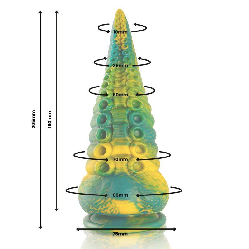 Cetus dildo tentáculo verde grande 20,5 cm Fantasía