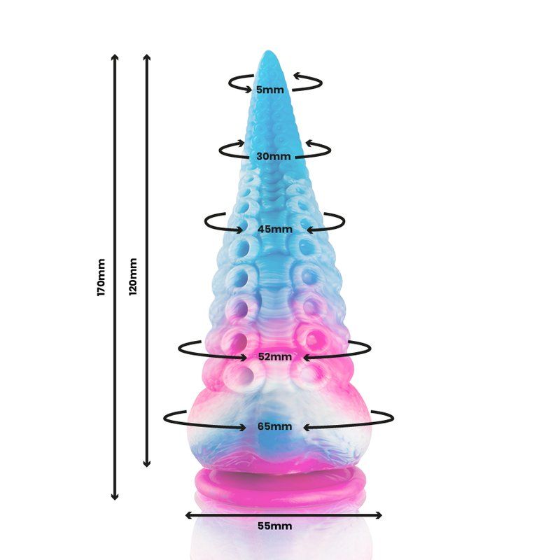 Phorcys dildo tentáculo azul pequeño 17 cm