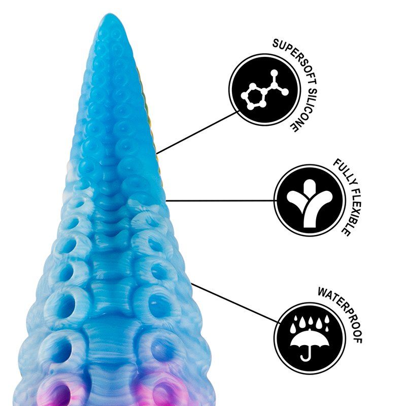 Phorcys dildo tentáculo azul pequeño 17 cm