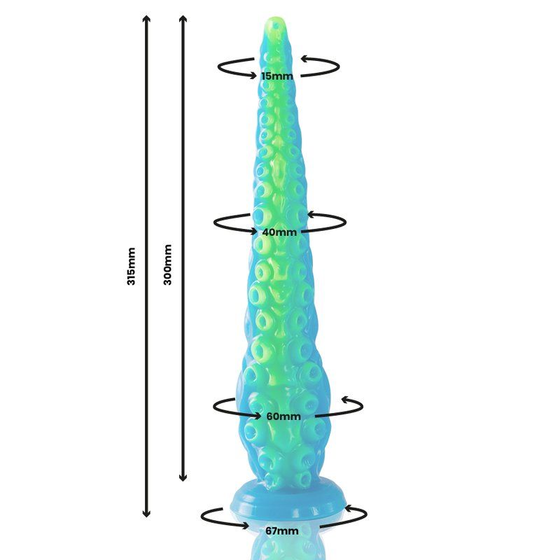 Dildo tentáculo grande fluorescente de silicona – Scylla Epic