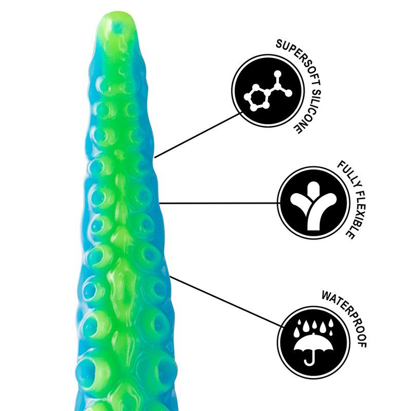 Dildo tentáculo grande fluorescente de silicona – Scylla Epic