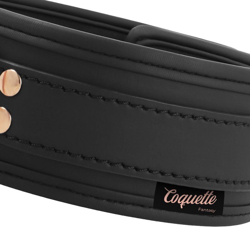 Coquette Chic Desire Fantasy Collar Cuero Vegano Con Correa Y Forro De Neopreno