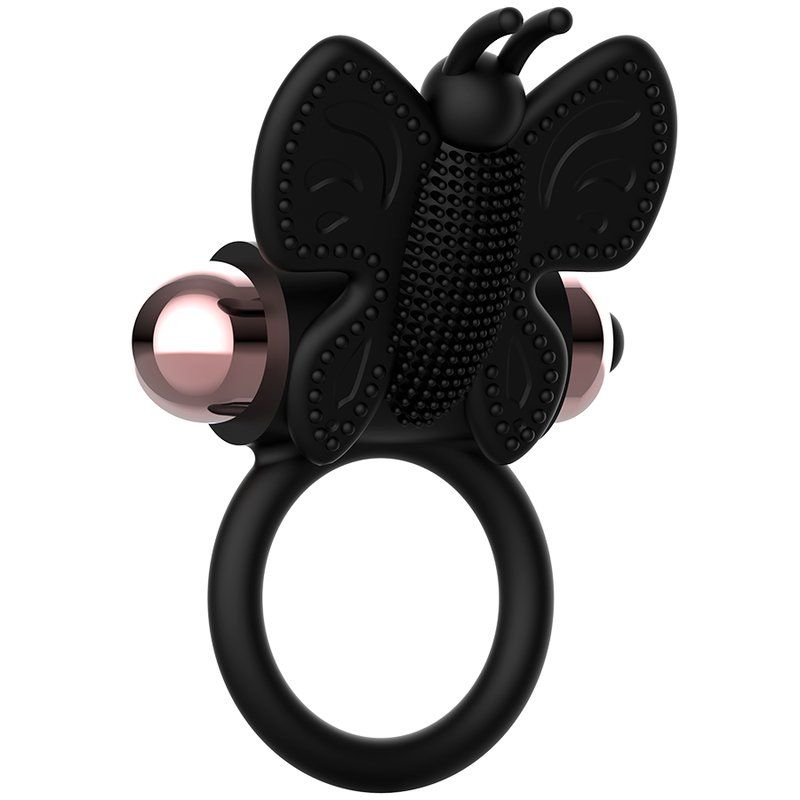 Coquette Toys Cock Ring Butterfly Anillo Vibrador Negro / Gold