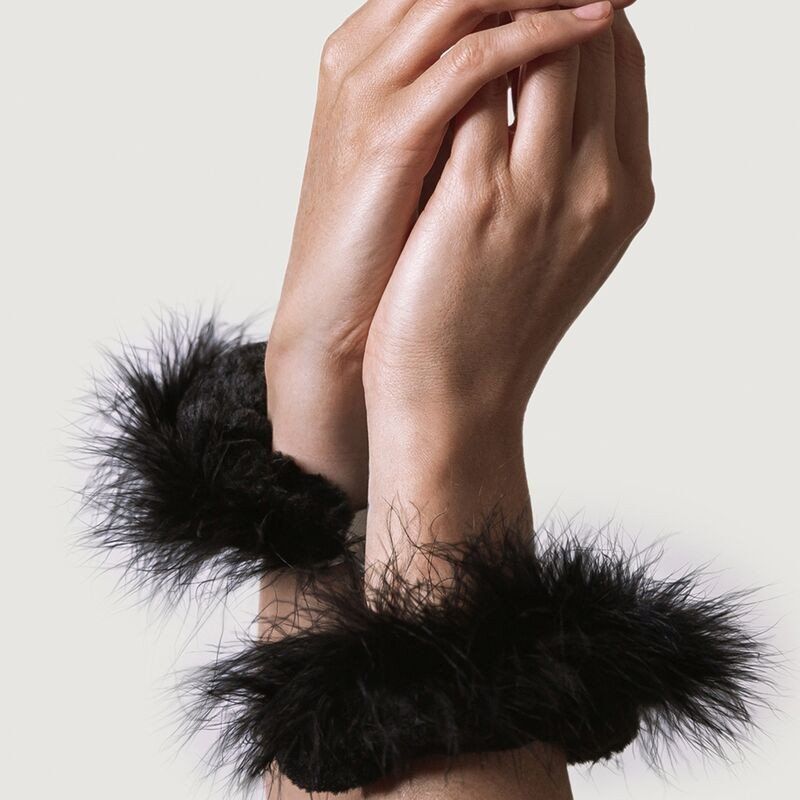 Adrien Lastic Esposas Metal Con Plumas Negro