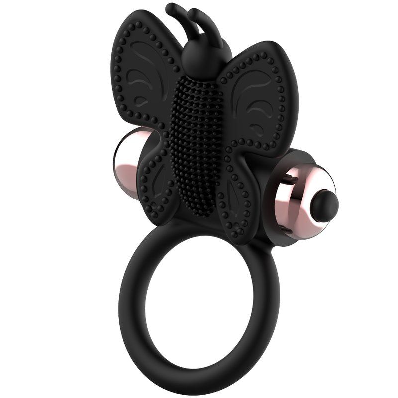 Coquette Toys Cock Ring Butterfly Anillo Vibrador Negro / Gold