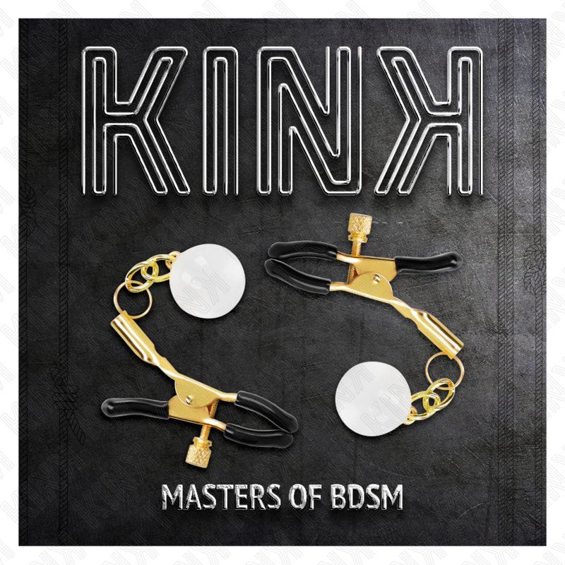 Kink Pinzas Para Pezones Doradas Con Colgante De Vidrio 6 Cm