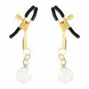 Kink Pinzas Para Pezones Doradas Con Colgante De Vidrio 6 Cm