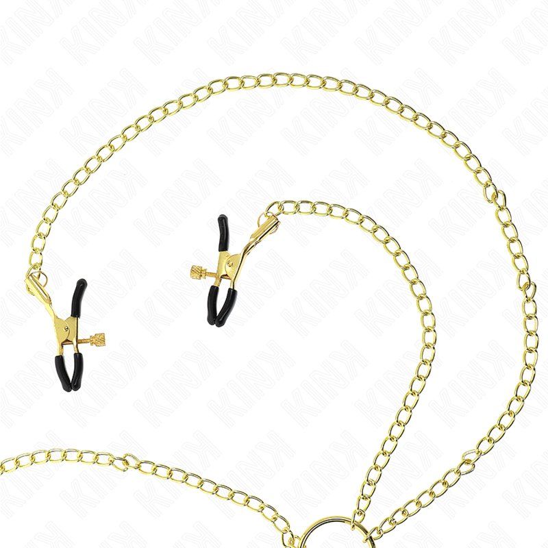 Kink Pinzas Para Pezones Y Clítoris 4 Enganches Ajustable Dorado
