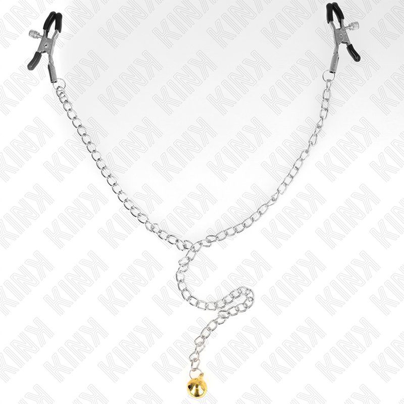 Kink Pinzas Para Pezones Con Campana Dorado Y Cadena 30 Cm