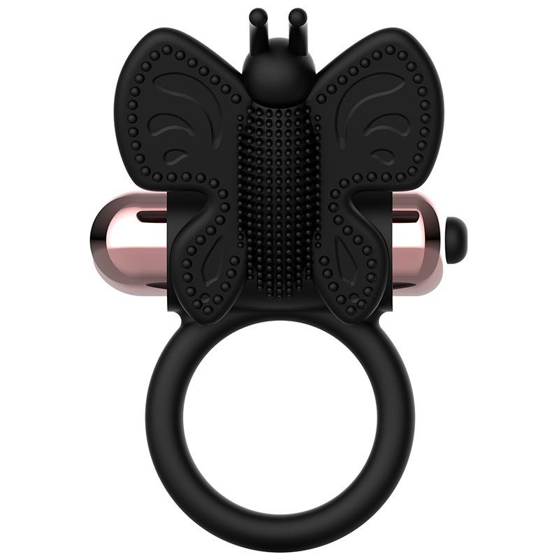 Coquette Toys Cock Ring Butterfly Anillo Vibrador Negro / Gold