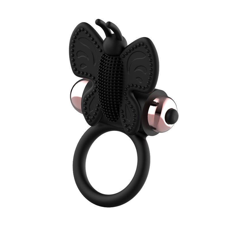 Coquette Toys Cock Ring Butterfly Anillo Vibrador Negro / Gold
