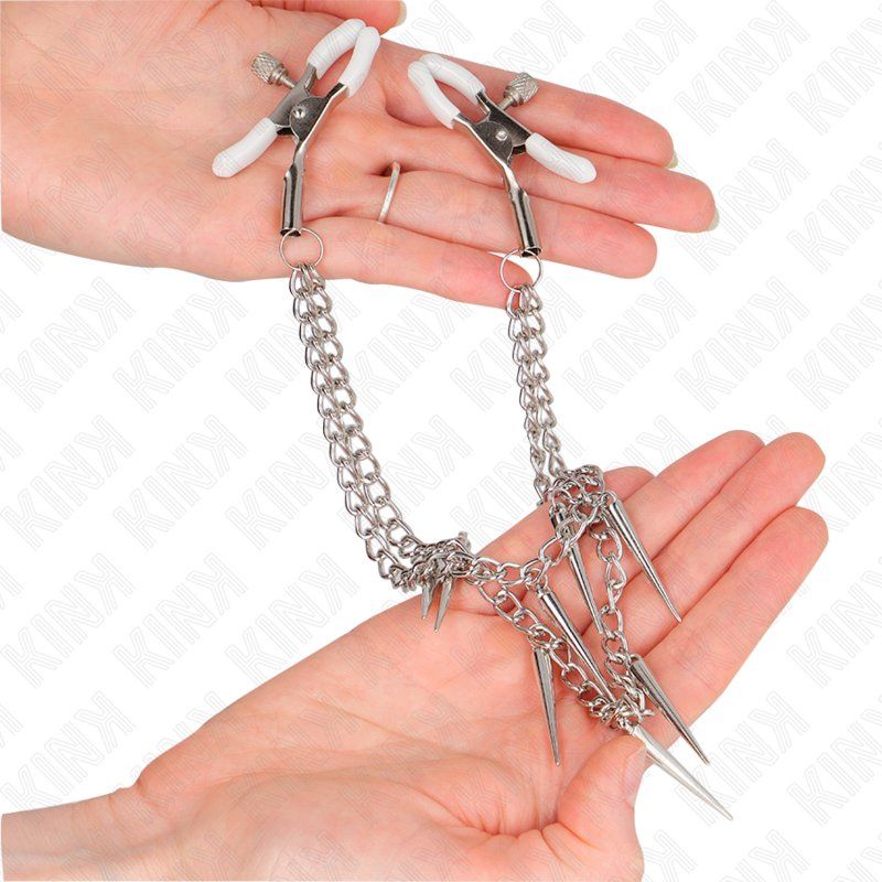 Kink Pinzas Para Pezones Con Cadena De Púas 30 Cm