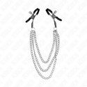 Kink Pinzas Para Pezones Con Triple Cadena Plateado 20/23/28 Cm