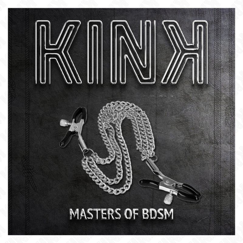 Kink Pinzas Para Pezones Con Triple Cadena Plateado 20/23/28 Cm